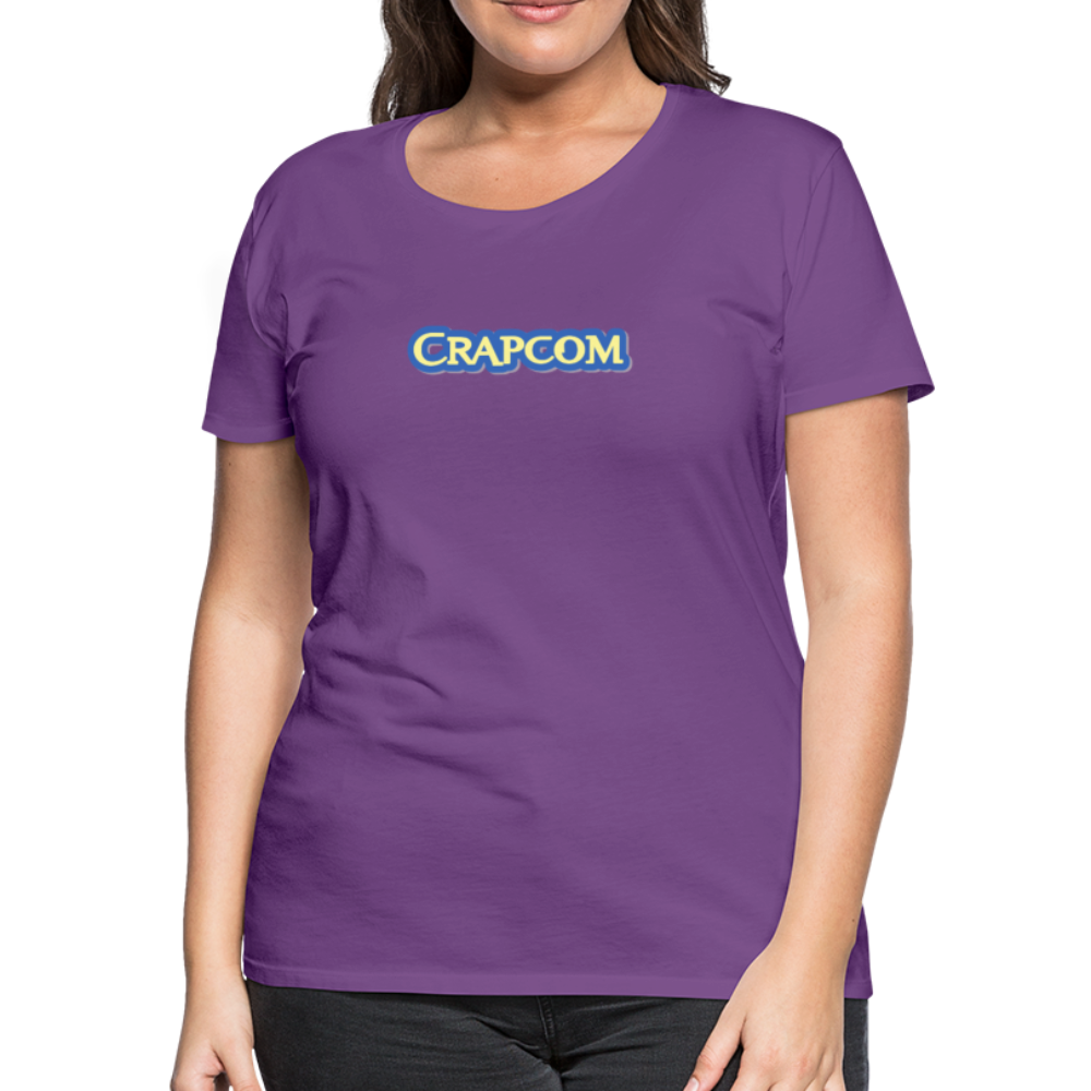 Crapcom funny parody Videogame Gift for Gamers & PC players Women’s Premium T-Shirt - purple