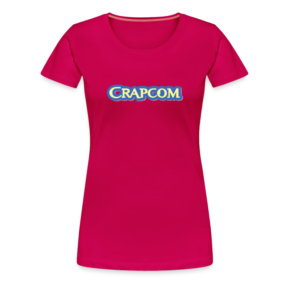 Crapcom funny parody Videogame Gift for Gamers & PC players Women’s Premium T-Shirt - dark pink