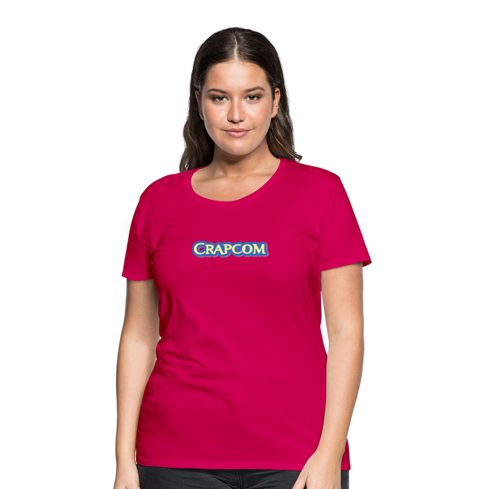 Crapcom funny parody Videogame Gift for Gamers & PC players Women’s Premium T-Shirt - dark pink