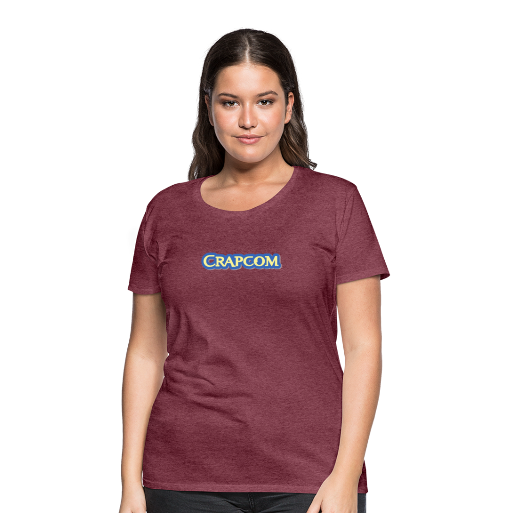 Crapcom funny parody Videogame Gift for Gamers & PC players Women’s Premium T-Shirt - heather burgundy