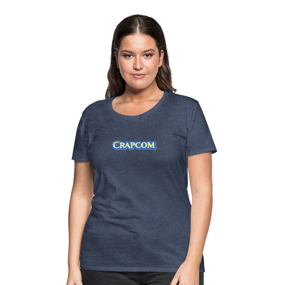 Crapcom funny parody Videogame Gift for Gamers & PC players Women’s Premium T-Shirt - heather blue