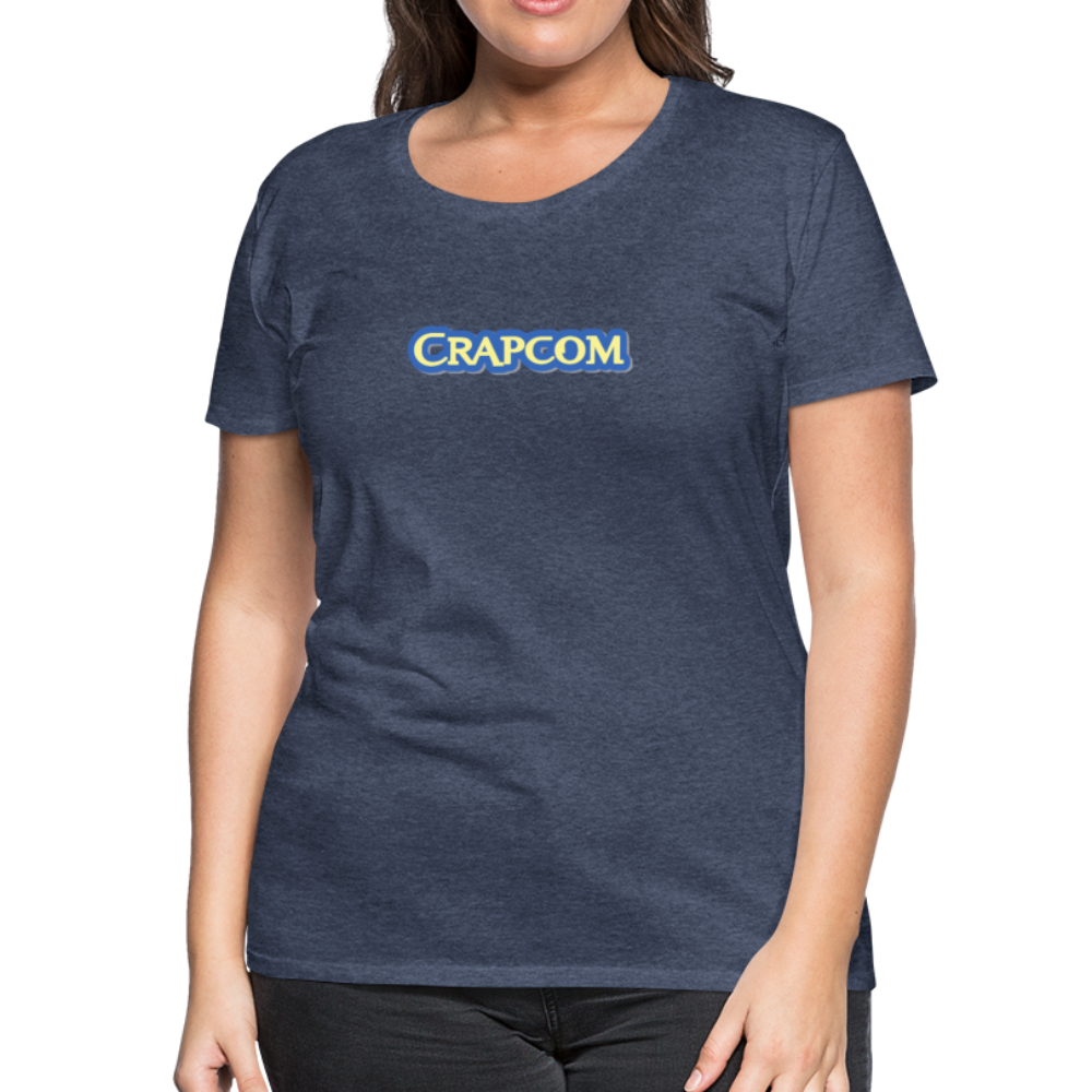 Crapcom funny parody Videogame Gift for Gamers & PC players Women’s Premium T-Shirt - heather blue