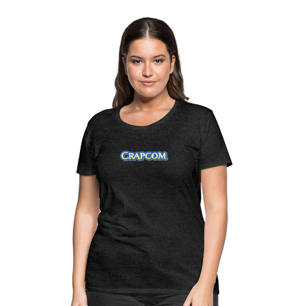 Crapcom funny parody Videogame Gift for Gamers & PC players Women’s Premium T-Shirt - charcoal grey