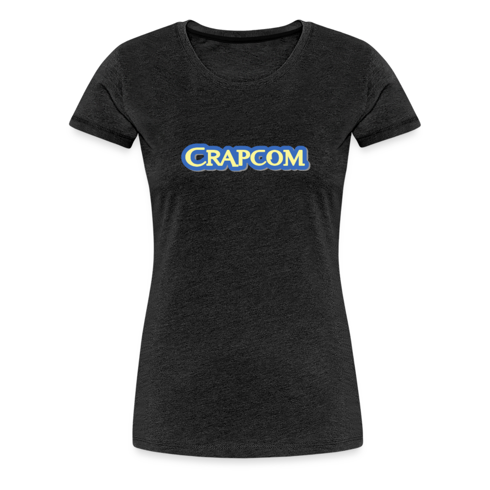 Crapcom funny parody Videogame Gift for Gamers & PC players Women’s Premium T-Shirt - charcoal grey