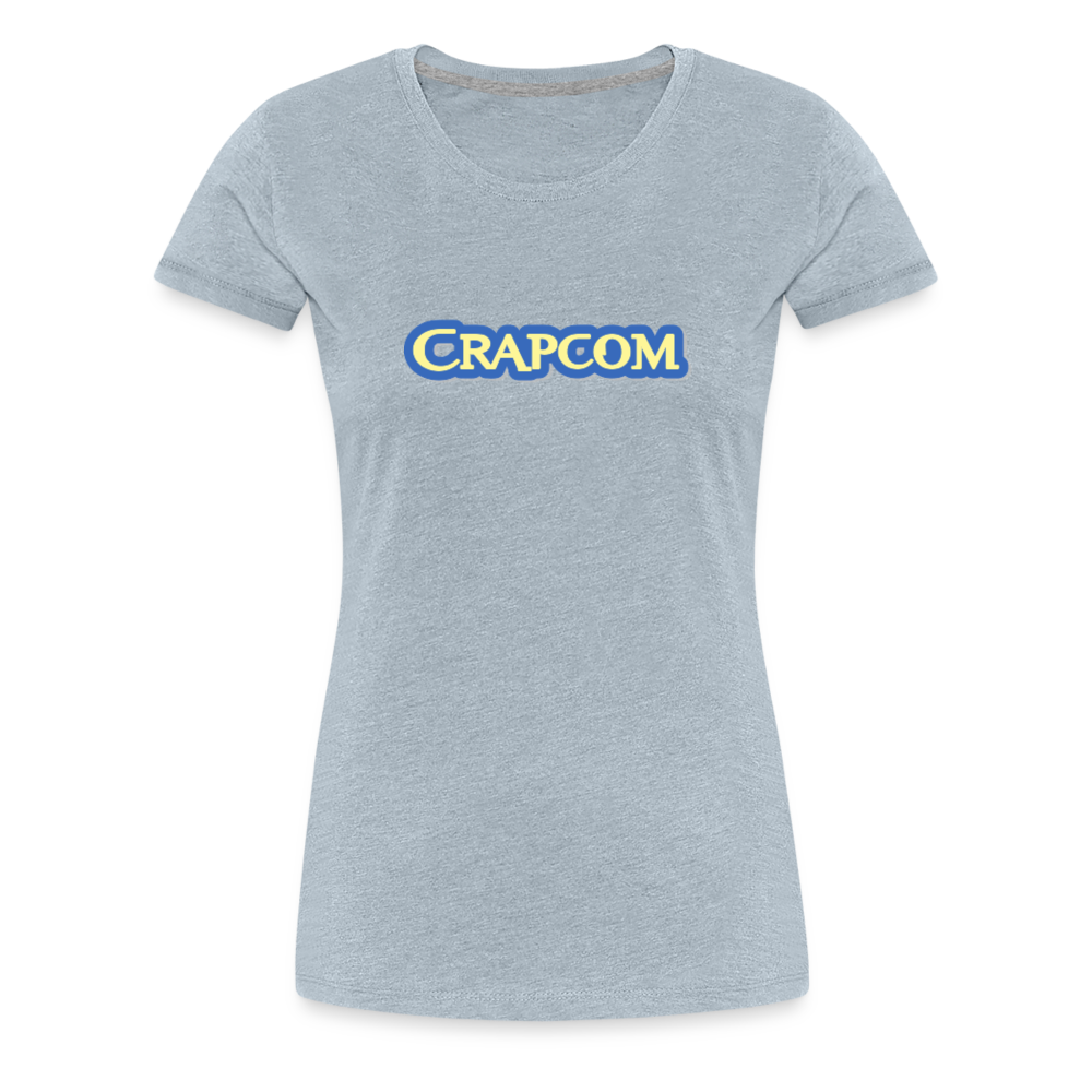 Crapcom funny parody Videogame Gift for Gamers & PC players Women’s Premium T-Shirt - heather ice blue