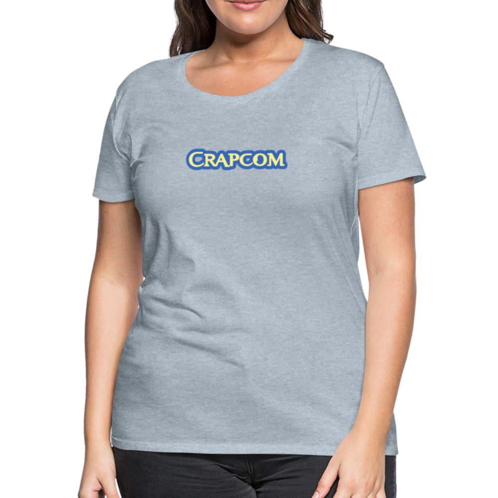 Crapcom funny parody Videogame Gift for Gamers & PC players Women’s Premium T-Shirt - heather ice blue