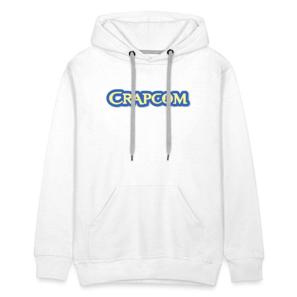 Crapcom funny parody Videogame Gift for Gamers & PC players Men’s Premium Hoodie - white