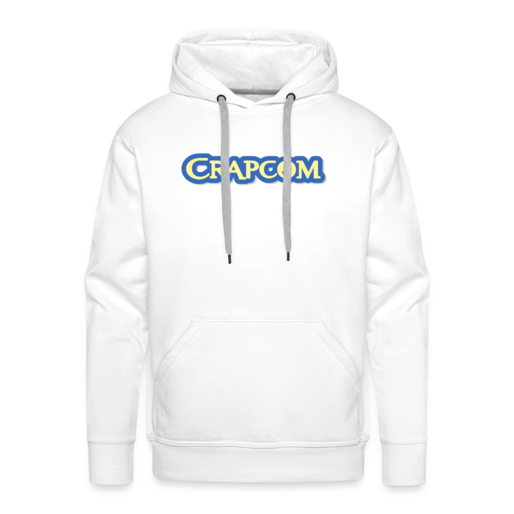 Crapcom funny parody Videogame Gift for Gamers & PC players Men’s Premium Hoodie - white