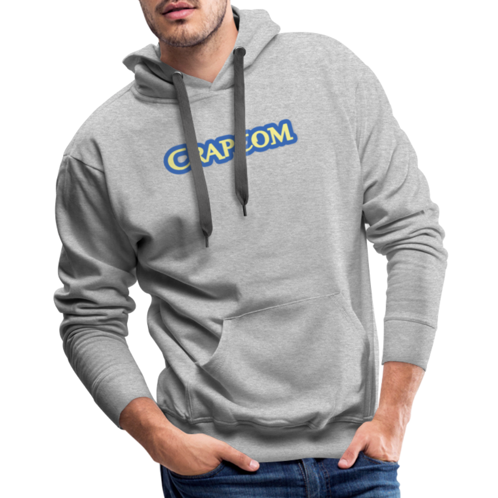 Crapcom funny parody Videogame Gift for Gamers & PC players Men’s Premium Hoodie - heather grey
