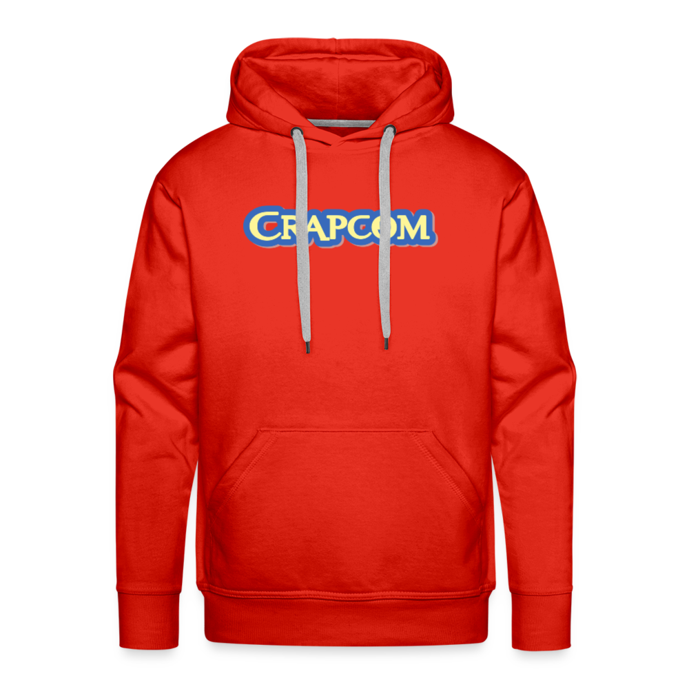 Crapcom funny parody Videogame Gift for Gamers & PC players Men’s Premium Hoodie - red