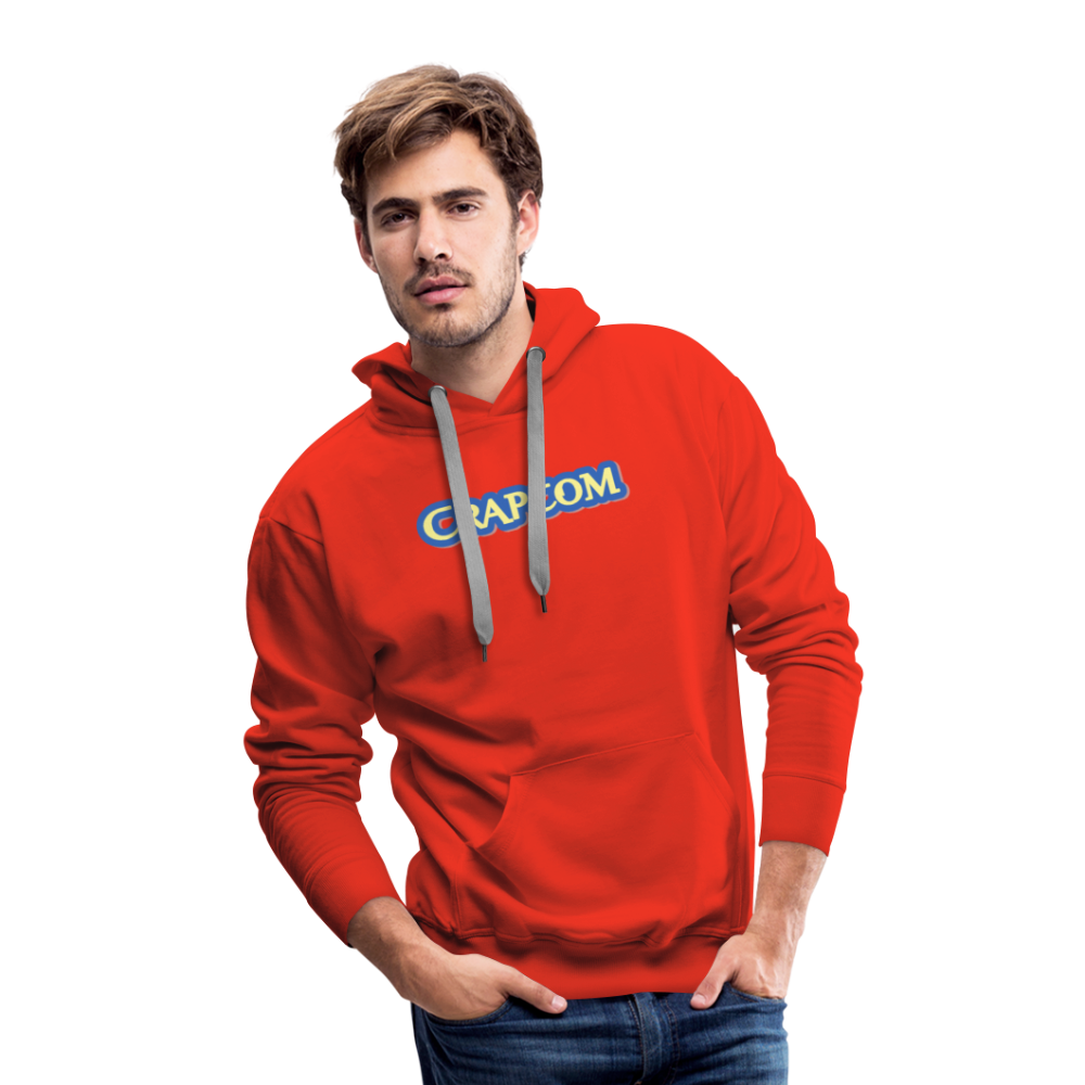 Crapcom funny parody Videogame Gift for Gamers & PC players Men’s Premium Hoodie - red