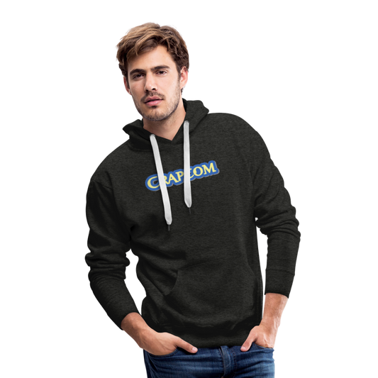 Crapcom funny parody Videogame Gift for Gamers & PC players Men’s Premium Hoodie - charcoal grey