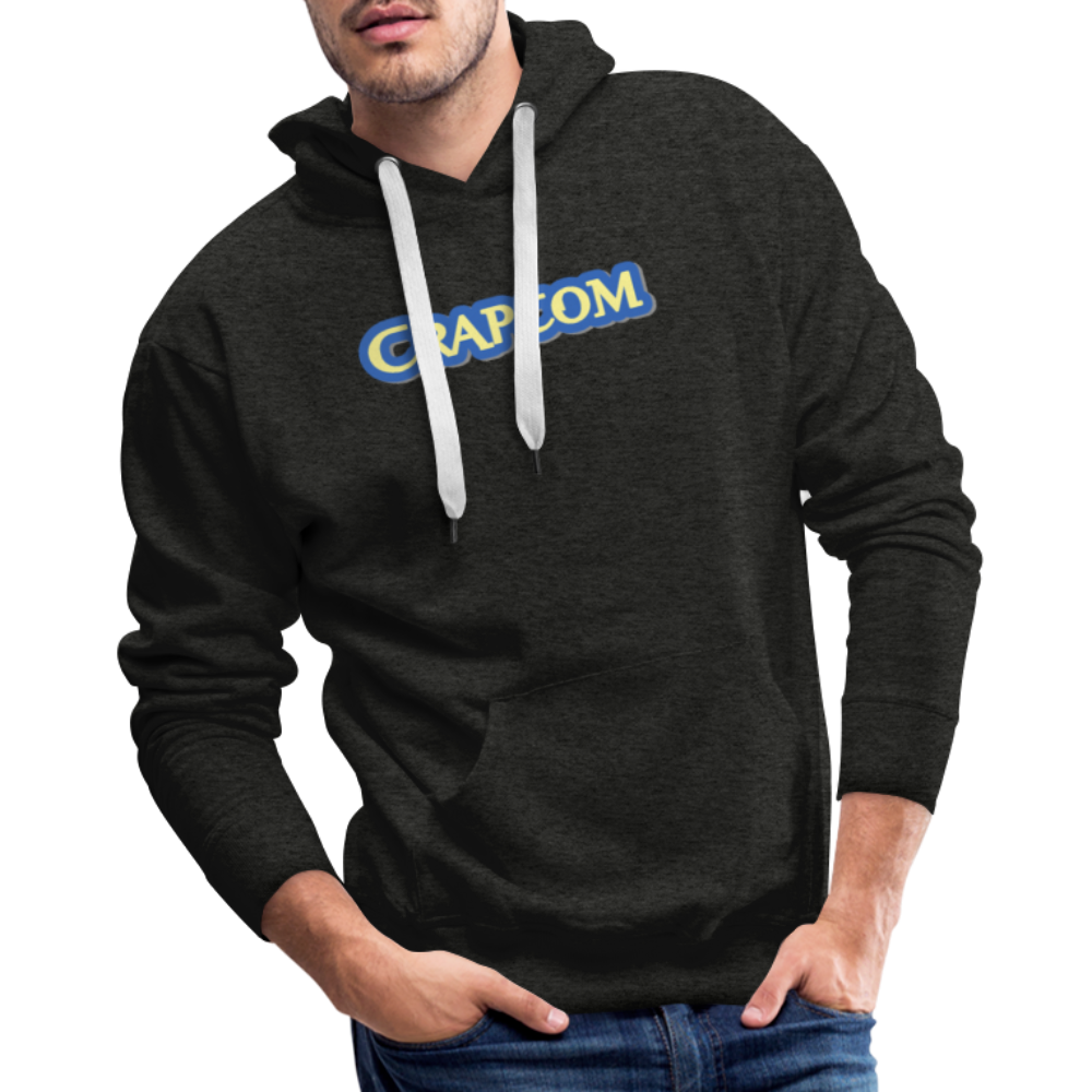 Crapcom funny parody Videogame Gift for Gamers & PC players Men’s Premium Hoodie - charcoal grey