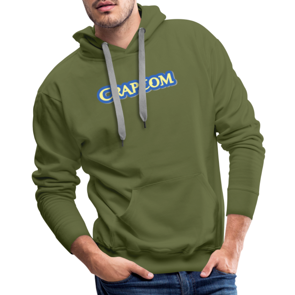 Crapcom funny parody Videogame Gift for Gamers & PC players Men’s Premium Hoodie - olive green
