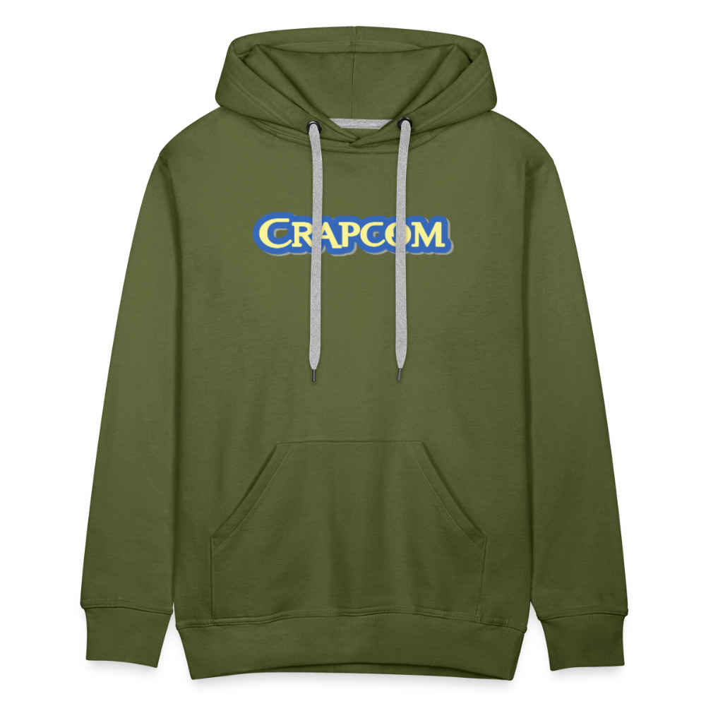Crapcom funny parody Videogame Gift for Gamers & PC players Men’s Premium Hoodie - olive green
