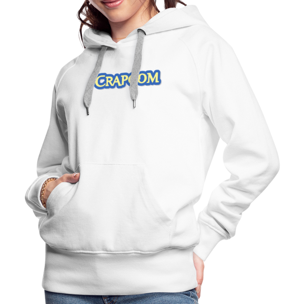 Crapcom funny parody Videogame Gift for Gamers & PC players Women’s Premium Hoodie - white