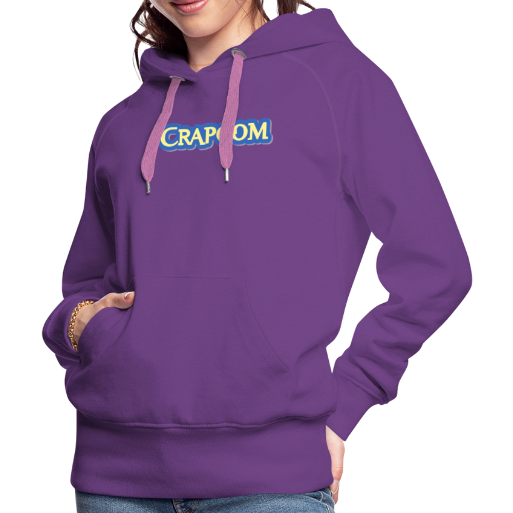 Crapcom funny parody Videogame Gift for Gamers & PC players Women’s Premium Hoodie - purple 