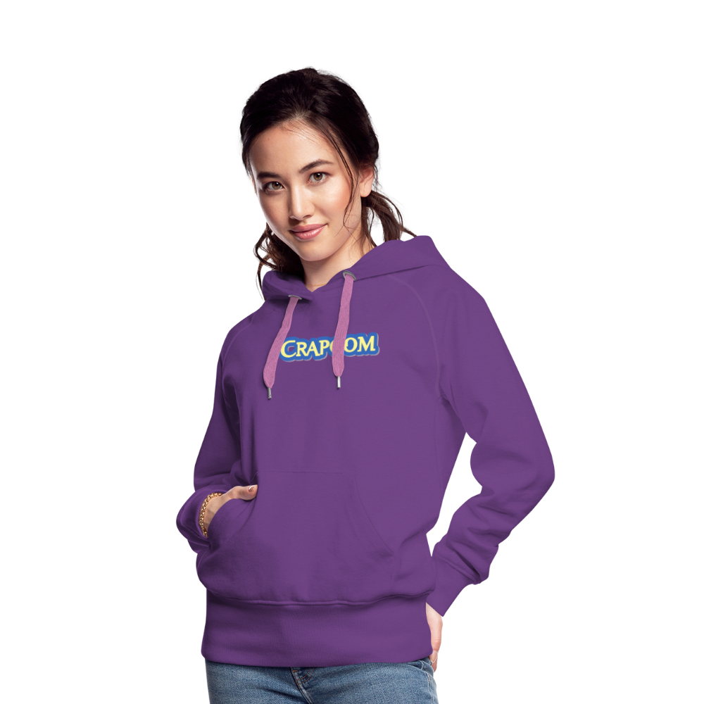 Crapcom funny parody Videogame Gift for Gamers & PC players Women’s Premium Hoodie - purple 
