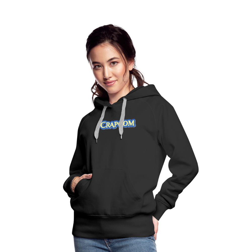 Crapcom funny parody Videogame Gift for Gamers & PC players Women’s Premium Hoodie - black