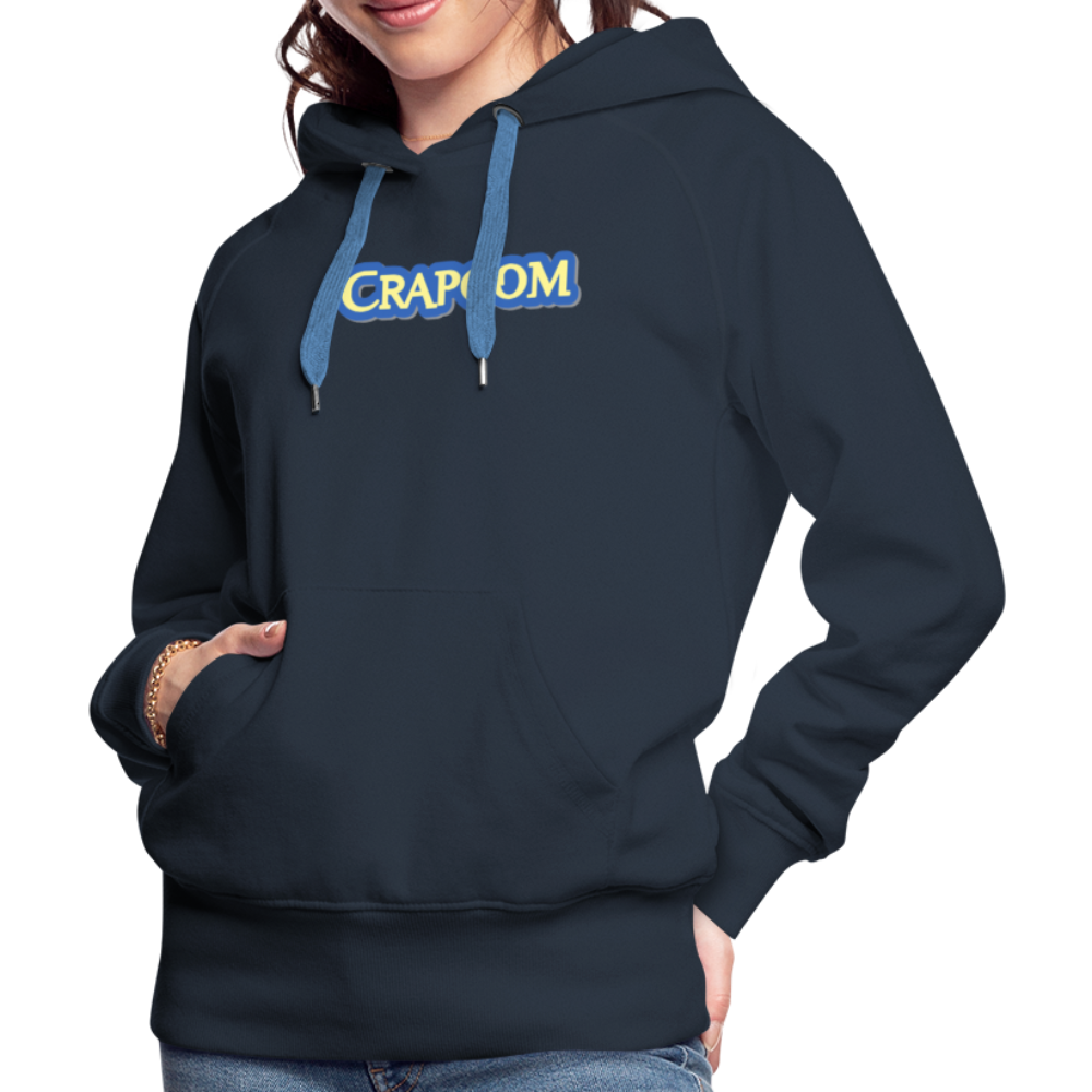 Crapcom funny parody Videogame Gift for Gamers & PC players Women’s Premium Hoodie - navy