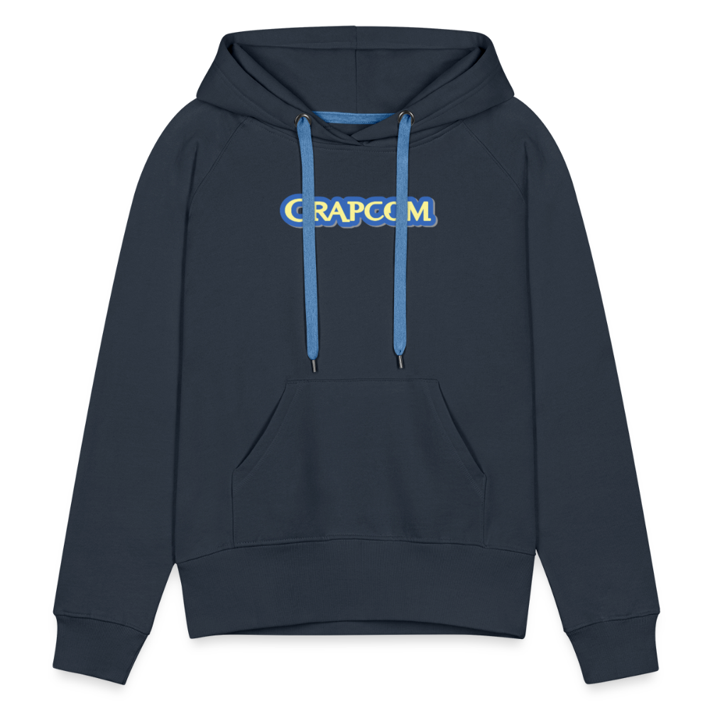 Crapcom funny parody Videogame Gift for Gamers & PC players Women’s Premium Hoodie - navy