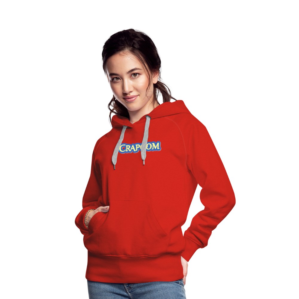 Crapcom funny parody Videogame Gift for Gamers & PC players Women’s Premium Hoodie - red