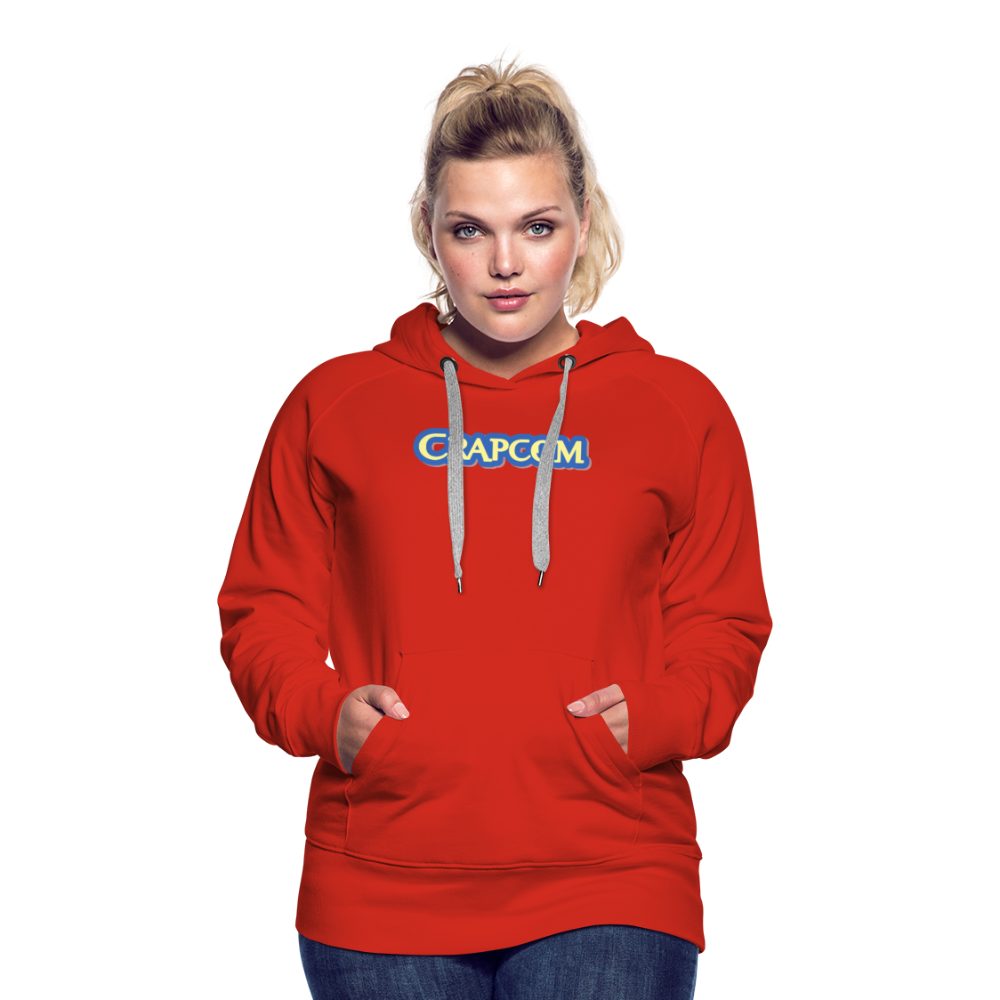 Crapcom funny parody Videogame Gift for Gamers & PC players Women’s Premium Hoodie - red