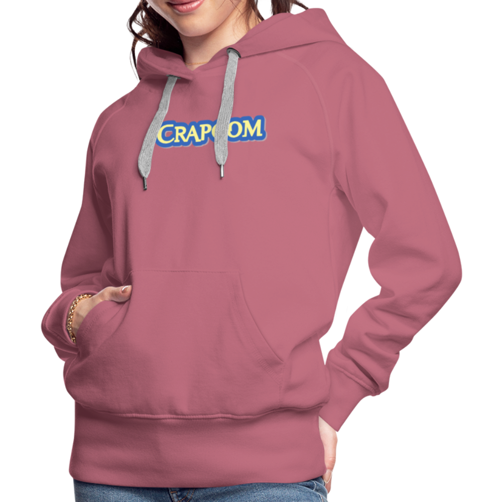 Crapcom funny parody Videogame Gift for Gamers & PC players Women’s Premium Hoodie - mauve