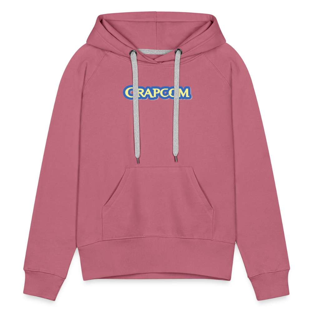 Crapcom funny parody Videogame Gift for Gamers & PC players Women’s Premium Hoodie - mauve