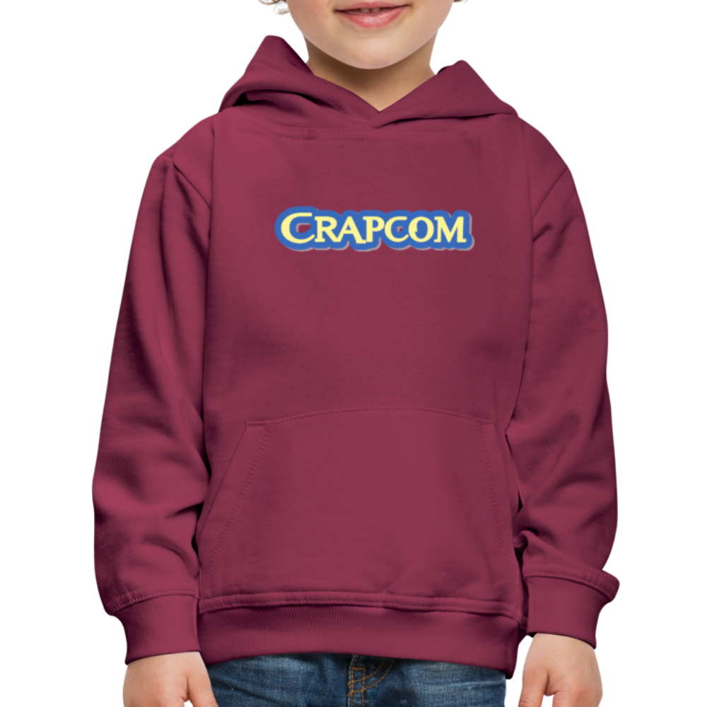 Crapcom funny parody Videogame Gift for Gamers & PC players Kids‘ Premium Hoodie - burgundy