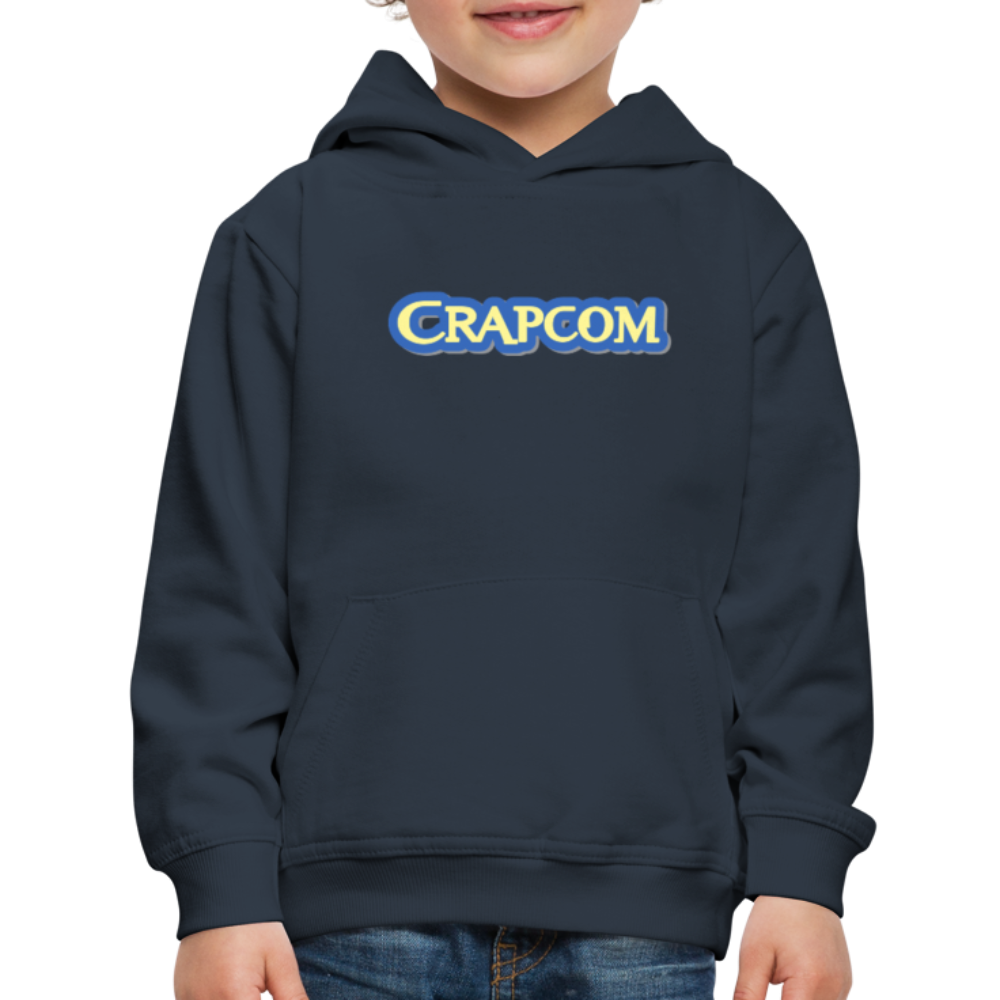 Crapcom funny parody Videogame Gift for Gamers & PC players Kids‘ Premium Hoodie - navy