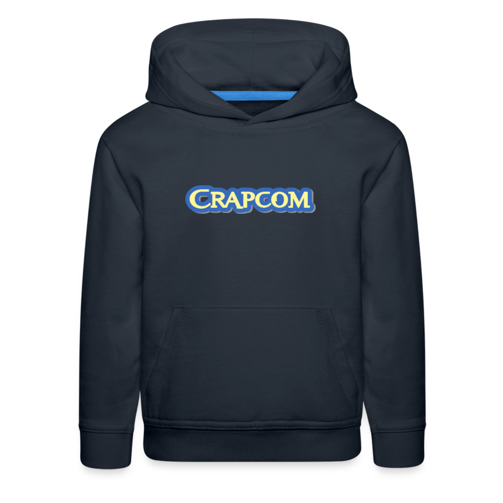 Crapcom funny parody Videogame Gift for Gamers & PC players Kids‘ Premium Hoodie - navy