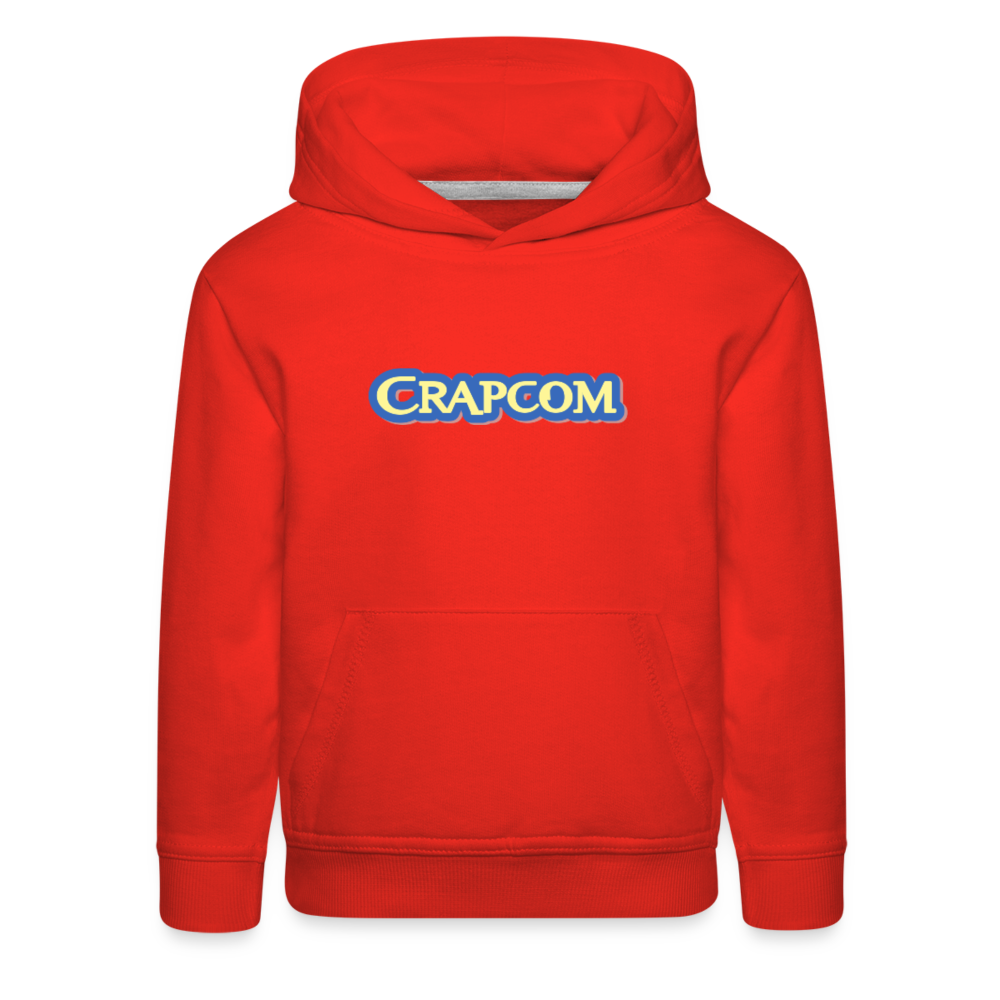 Crapcom funny parody Videogame Gift for Gamers & PC players Kids‘ Premium Hoodie - red