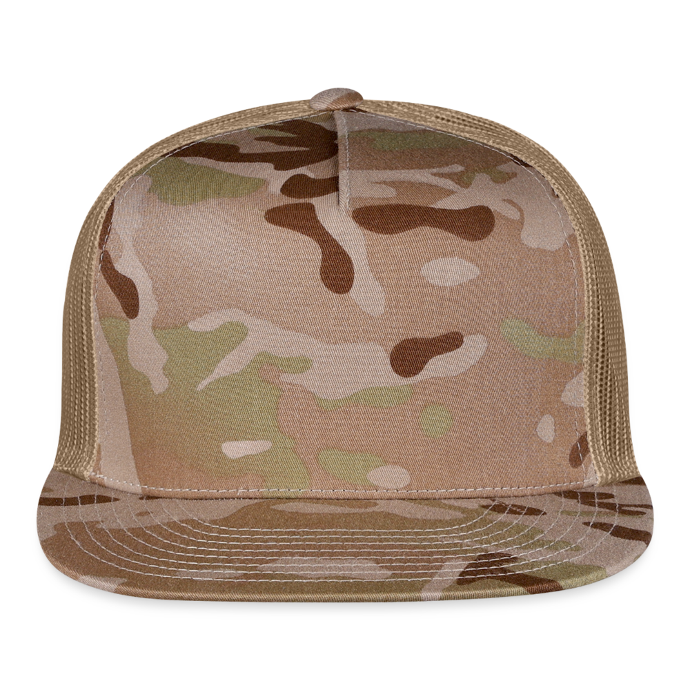 Customizable Trucker Cap ADD YOUR OWN PHOTO, IMAGES, DESIGNS, QUOTES AND MORE - MultiCam\tan