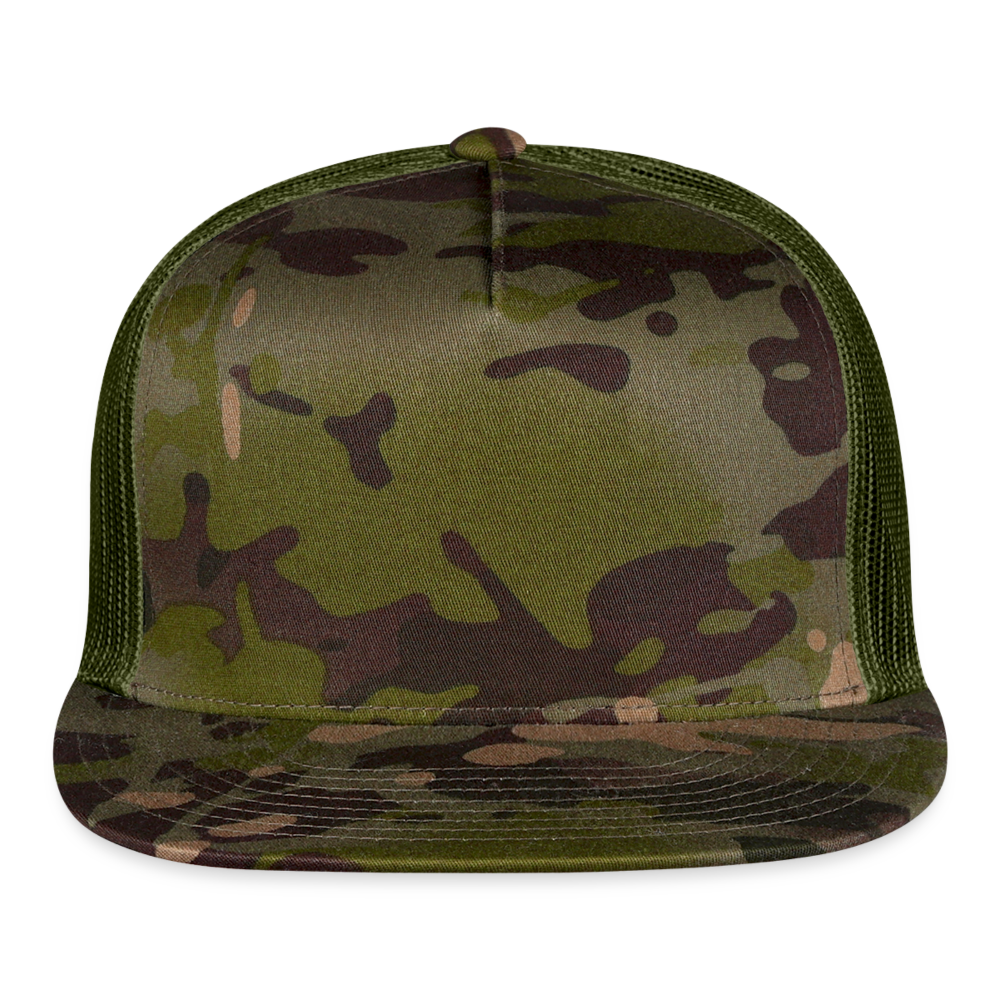 Customizable Trucker Cap ADD YOUR OWN PHOTO, IMAGES, DESIGNS, QUOTES AND MORE - MultiCam\green