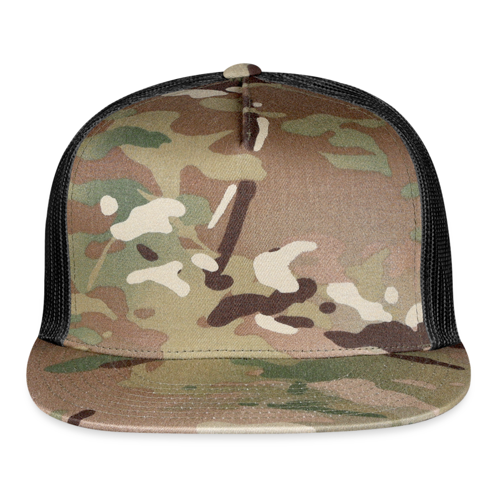 Customizable Trucker Cap ADD YOUR OWN PHOTO, IMAGES, DESIGNS, QUOTES AND MORE - MultiCam\black
