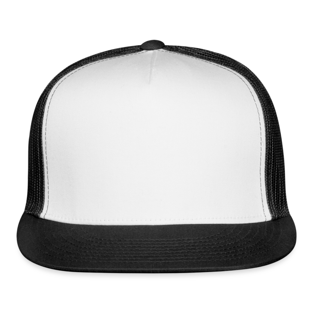 Customizable Trucker Cap ADD YOUR OWN PHOTO, IMAGES, DESIGNS, QUOTES AND MORE - white/black