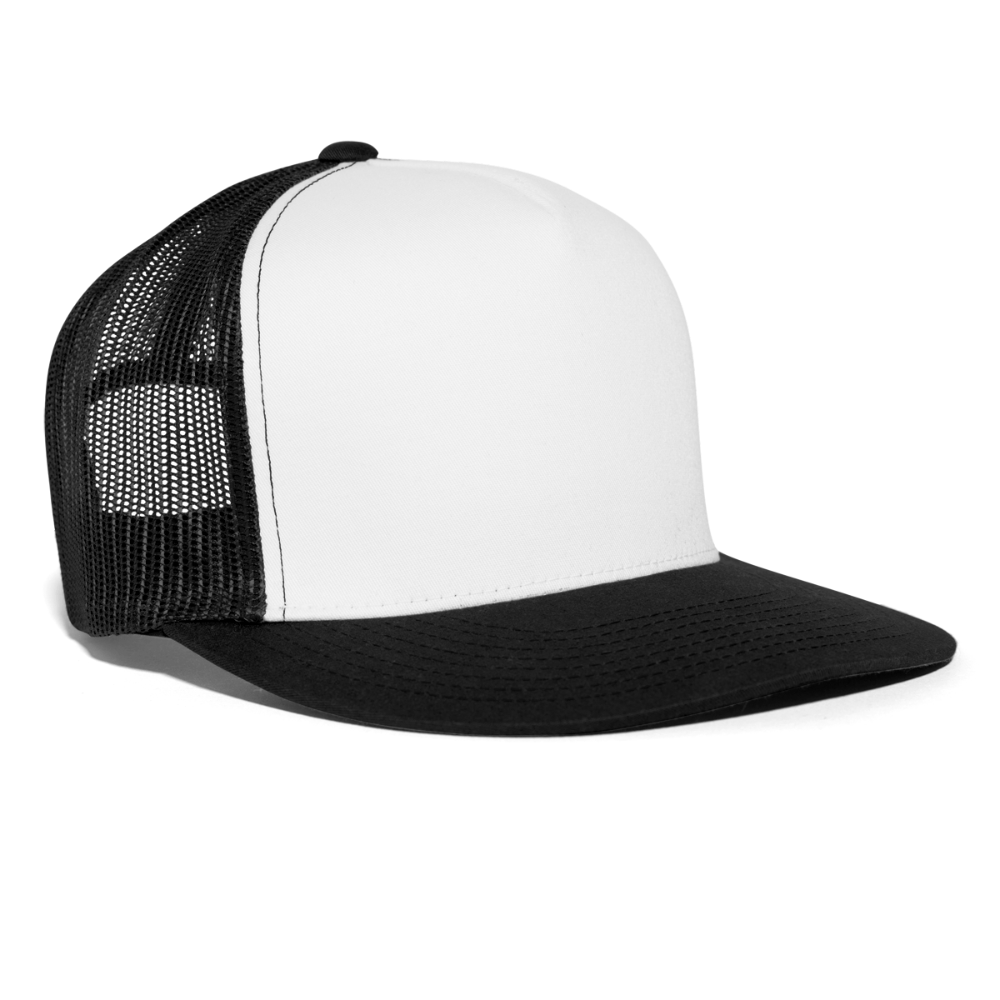 Customizable Trucker Cap ADD YOUR OWN PHOTO, IMAGES, DESIGNS, QUOTES AND MORE - white/black