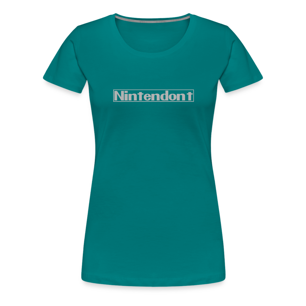 Nintendont funny parody Videogame Gift for Gamers Women’s Premium T-Shirt - teal