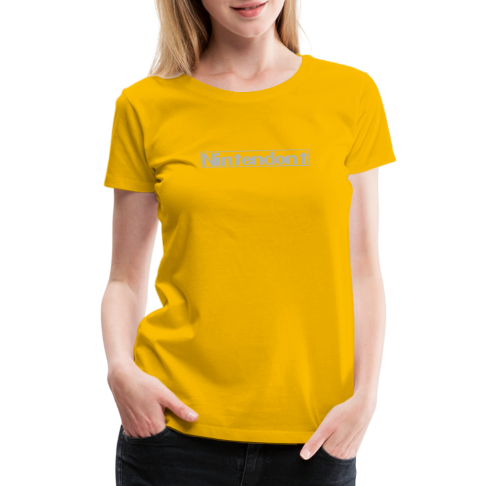 Nintendont funny parody Videogame Gift for Gamers Women’s Premium T-Shirt - sun yellow