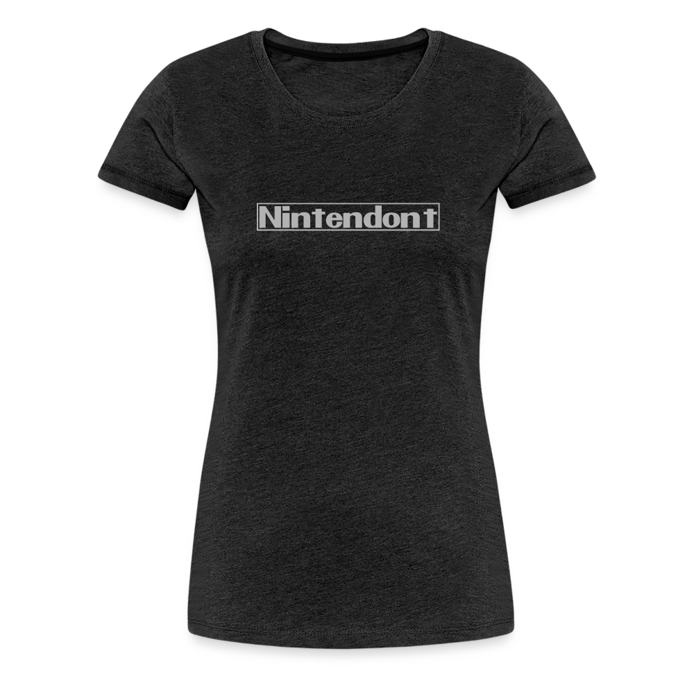 Nintendont funny parody Videogame Gift for Gamers Women’s Premium T-Shirt - charcoal grey