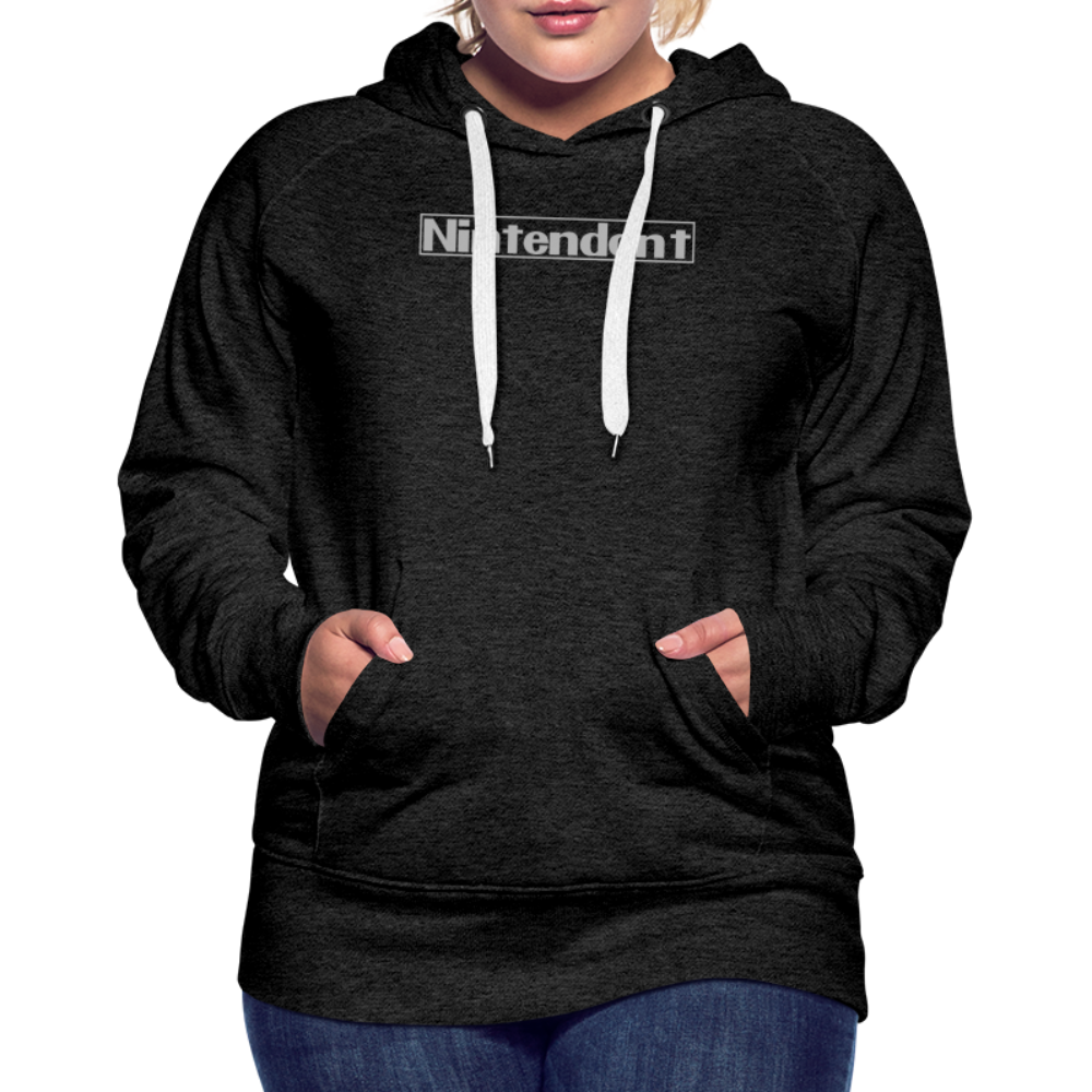 Nintendont funny parody Videogame Gift for Gamers Women’s Premium Hoodie - charcoal grey