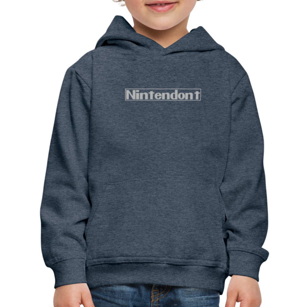 Nintendont funny parody Videogame Gift for Gamers Kids‘ Premium Hoodie - heather denim