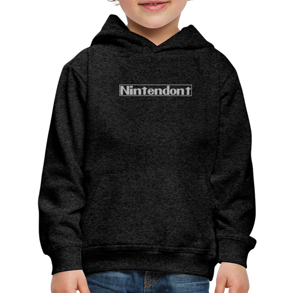 Nintendont funny parody Videogame Gift for Gamers Kids‘ Premium Hoodie - charcoal grey