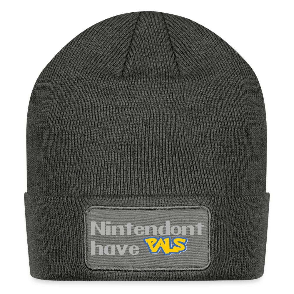 Nintendont have Pals funny Videogame Gift Kids Patch Beanie - charcoal grey