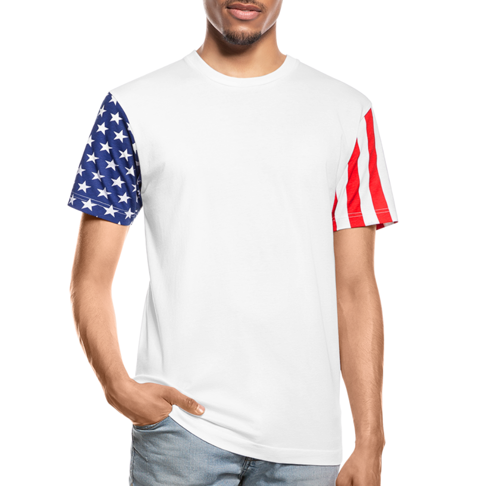 Customizable Adult Stars & Stripes T-Shirt ADD YOUR OWN PHOTO, IMAGES, DESIGNS, QUOTES AND MORE - white