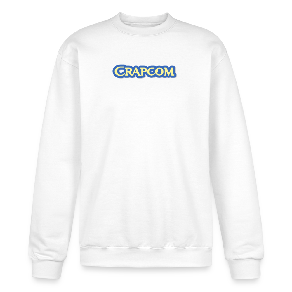 Crapcom funny parody Videogame Gift for Gamers & PC players Champion Unisex Powerblend Sweatshirt - white