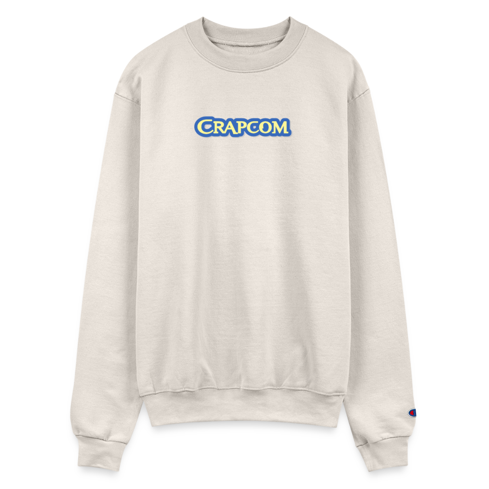 Crapcom funny parody Videogame Gift for Gamers & PC players Champion Unisex Powerblend Sweatshirt - Sand
