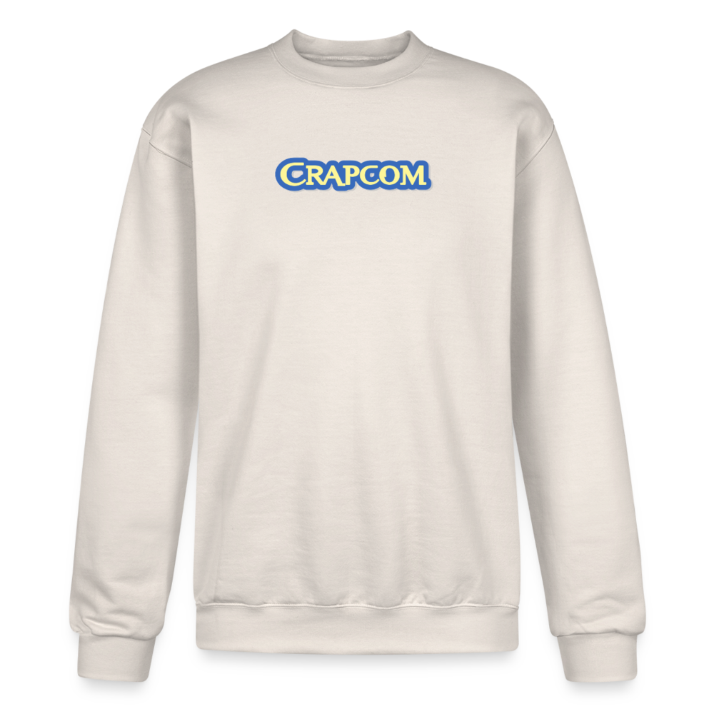 Crapcom funny parody Videogame Gift for Gamers & PC players Champion Unisex Powerblend Sweatshirt - Sand