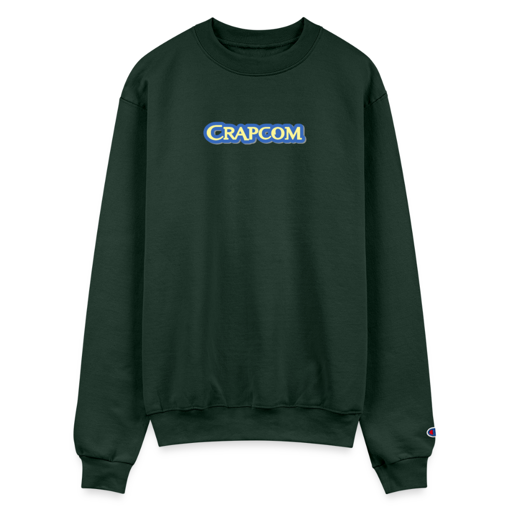 Crapcom funny parody Videogame Gift for Gamers & PC players Champion Unisex Powerblend Sweatshirt - Dark Green